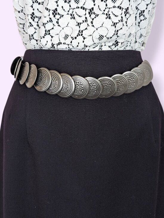 Accessories - Vintage Overlapping Disc Stretch Belt